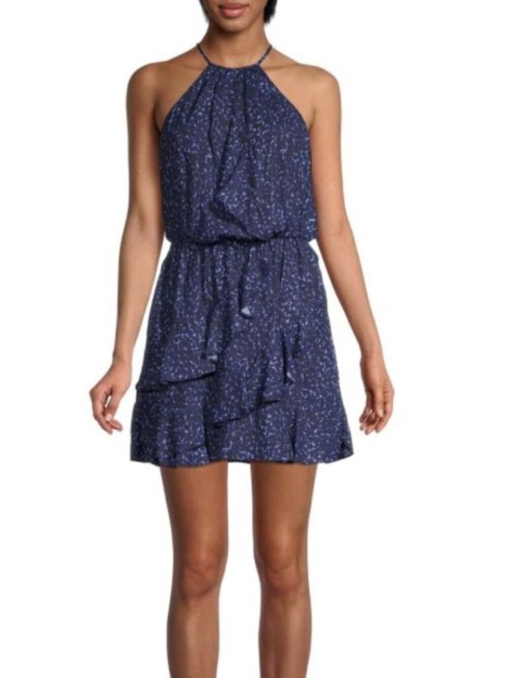 Parker Cobalt Blue Animal Print Navy Summer Dress Size S